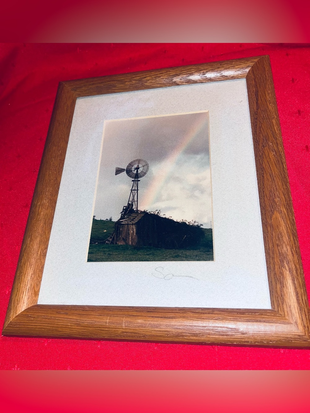 Vintage photographic print titled "Rainbow's End" signed by Bo Svensson